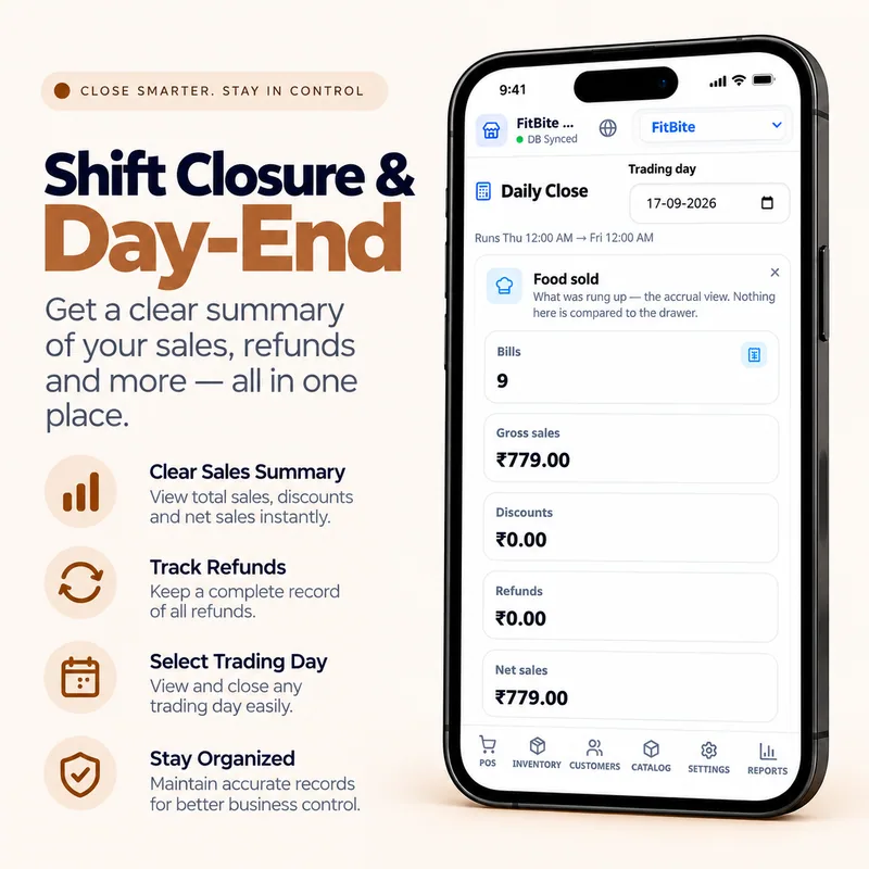 Shift closure & day-end