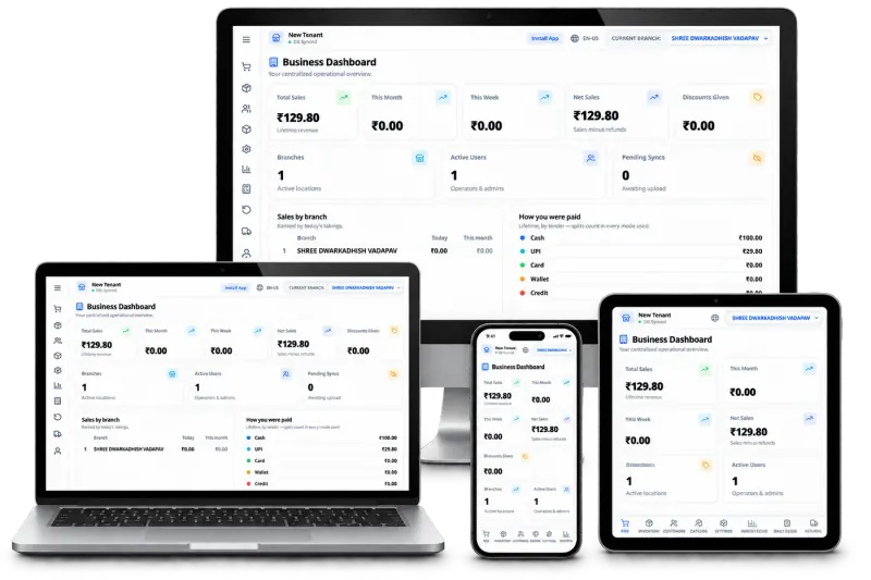 The Tapvixo dashboard shown on a laptop, tablet and phone