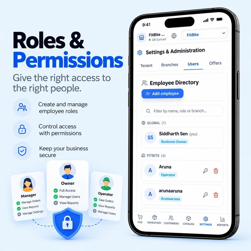 Roles, permissions & security